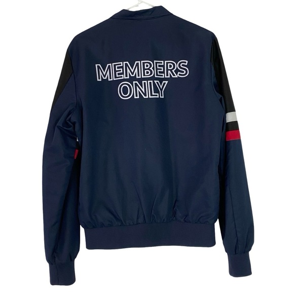 Members Only Jacket Mens Size Medium Full Zip Up Windbreaker Logo Back Retro - Picture 3 of 16